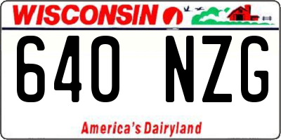 WI license plate 640NZG