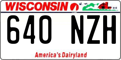 WI license plate 640NZH