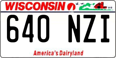 WI license plate 640NZI