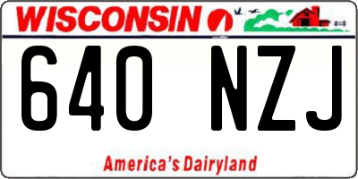 WI license plate 640NZJ