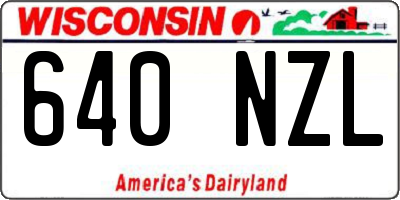 WI license plate 640NZL