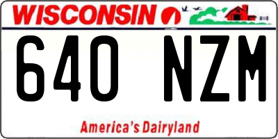 WI license plate 640NZM