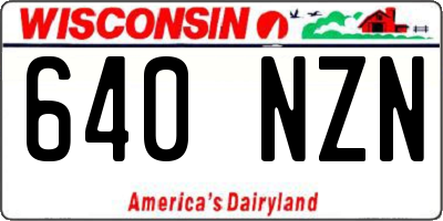 WI license plate 640NZN