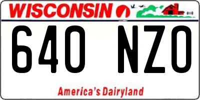 WI license plate 640NZO