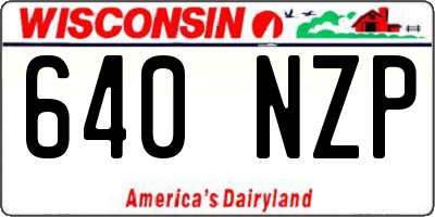 WI license plate 640NZP
