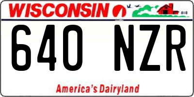 WI license plate 640NZR