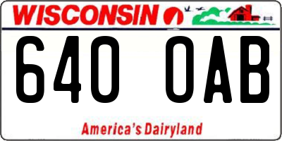 WI license plate 640OAB