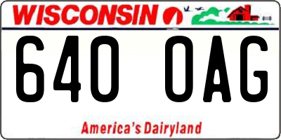 WI license plate 640OAG