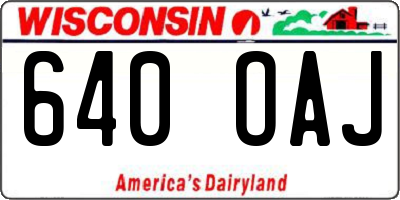 WI license plate 640OAJ