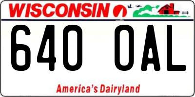 WI license plate 640OAL