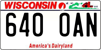 WI license plate 640OAN