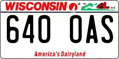 WI license plate 640OAS