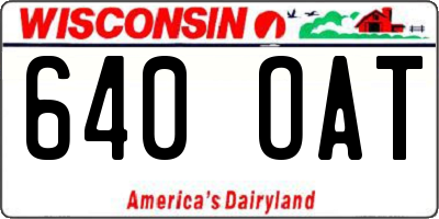 WI license plate 640OAT