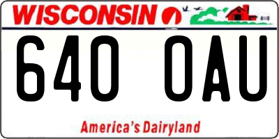 WI license plate 640OAU