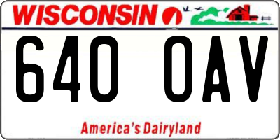 WI license plate 640OAV