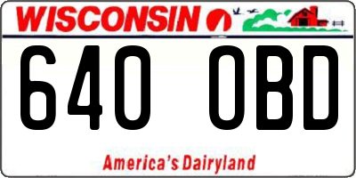 WI license plate 640OBD