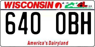 WI license plate 640OBH