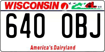 WI license plate 640OBJ