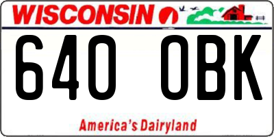 WI license plate 640OBK