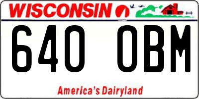 WI license plate 640OBM