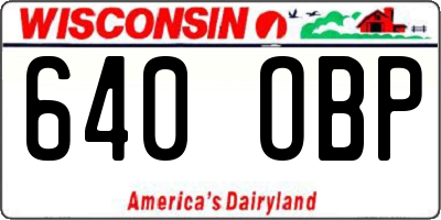 WI license plate 640OBP