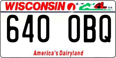 WI license plate 640OBQ