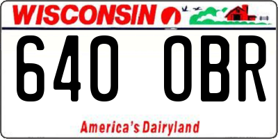 WI license plate 640OBR