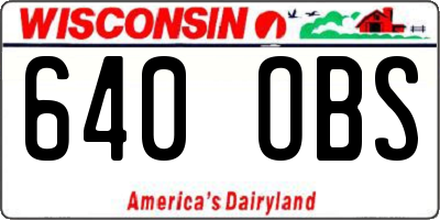WI license plate 640OBS