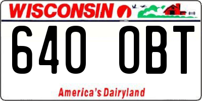 WI license plate 640OBT