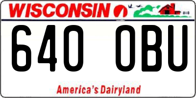 WI license plate 640OBU