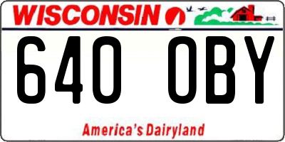 WI license plate 640OBY