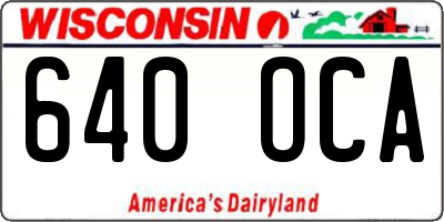 WI license plate 640OCA