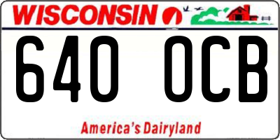WI license plate 640OCB