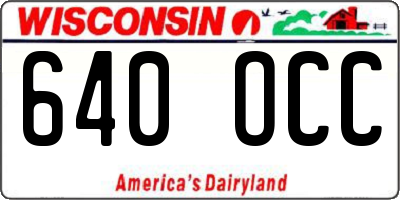WI license plate 640OCC