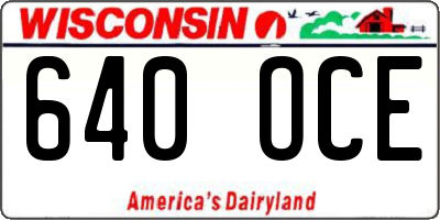 WI license plate 640OCE