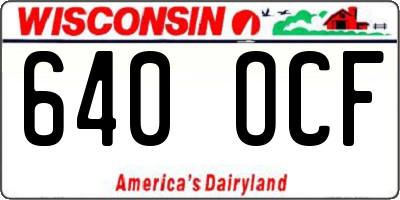 WI license plate 640OCF