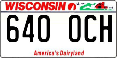 WI license plate 640OCH