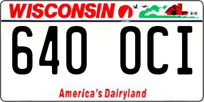WI license plate 640OCI