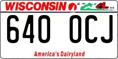 WI license plate 640OCJ