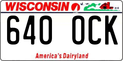 WI license plate 640OCK