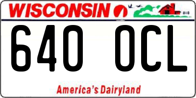 WI license plate 640OCL