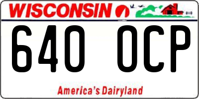 WI license plate 640OCP