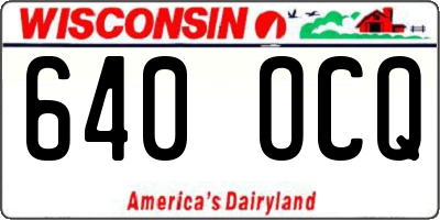 WI license plate 640OCQ