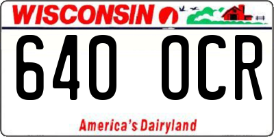 WI license plate 640OCR