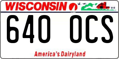 WI license plate 640OCS