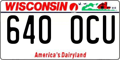 WI license plate 640OCU