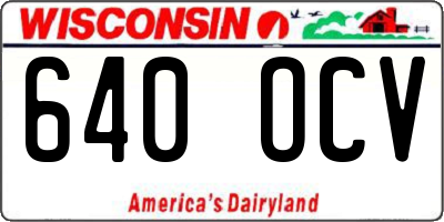 WI license plate 640OCV