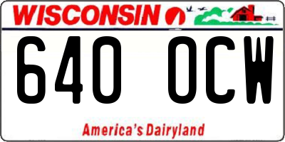 WI license plate 640OCW
