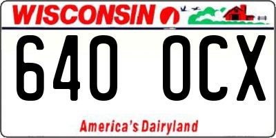 WI license plate 640OCX