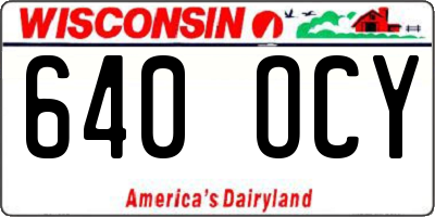 WI license plate 640OCY